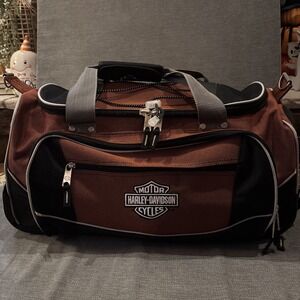 Harley Davidson Men's Burnt Orange Rolling Luggage/Carry On/Duffle Bag/On Tour